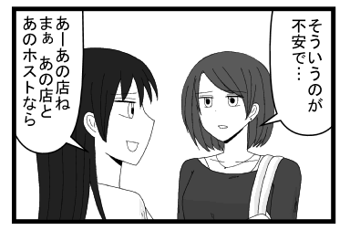 「そういうのが不安で・・・」「あーあの店ね　まぁあの店とあのホストなら」