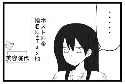「・・・・」ホスト料金指名料金TAX他　美容院代