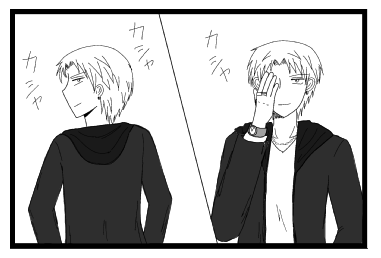 カシャ　カシャ　カシャ　ポーズをとるホスト